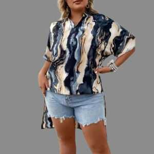 Women's Plus Marble Print blouse sz 2X